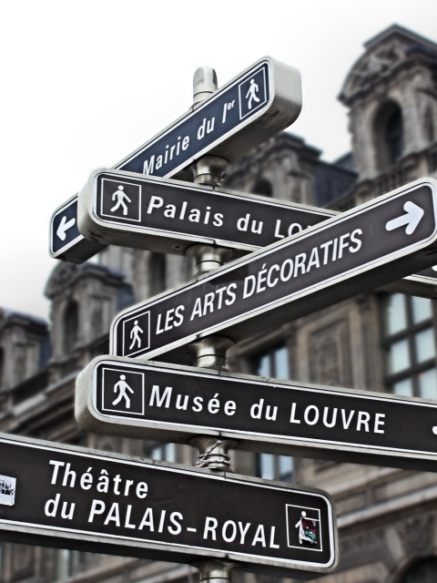 Sfondi Paris Street Signs 480x640