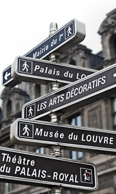 Das Paris Street Signs Wallpaper 480x800