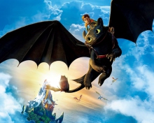 Das Hiccup Riding Toothless Wallpaper 220x176