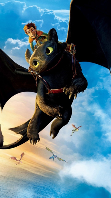 Das Hiccup Riding Toothless Wallpaper 360x640