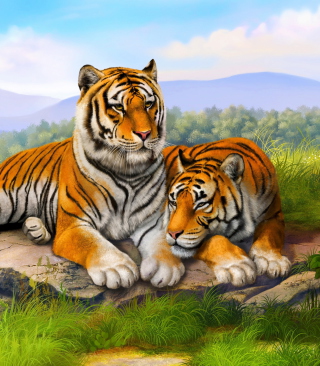 Kostenloses Tiger Family Wallpaper für Samsung W850