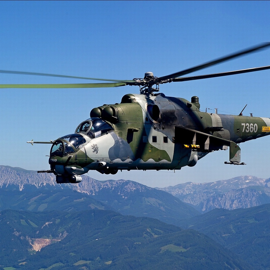 Обои Mil Mi 24 Hind Attack Helicopter 1024x1024