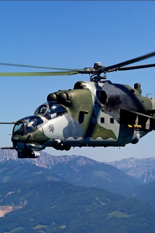 Das Mil Mi 24 Hind Attack Helicopter Wallpaper 320x480