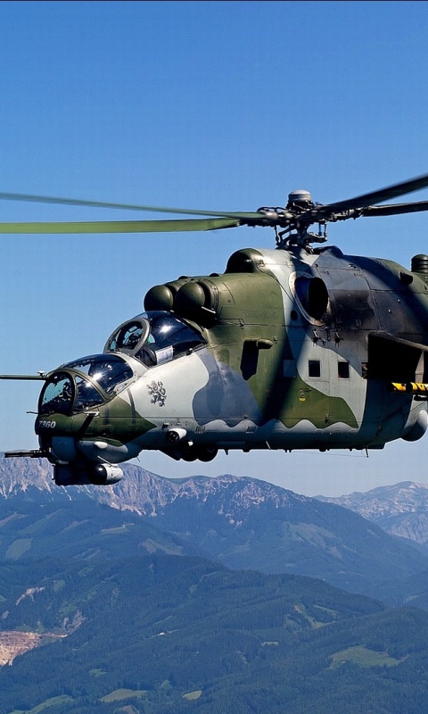 Sfondi Mil Mi 24 Hind Attack Helicopter 480x800