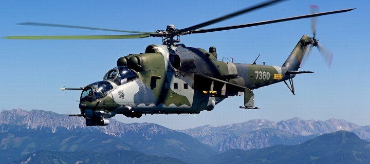 Sfondi Mil Mi 24 Hind Attack Helicopter 720x320