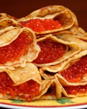 Das Russian Pancakes With Caviar Wallpaper 176x220