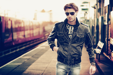 Guy At The Station wallpaper 480x320