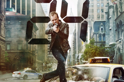 Обои Jack Bauer Kiefer Sutherland In 24 Tv Series 480x320