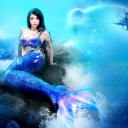 Das Misterious Blue Mermaid Wallpaper 128x128