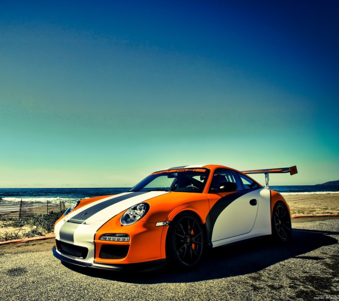 Fondo de pantalla Orange Porsche 997 1080x960