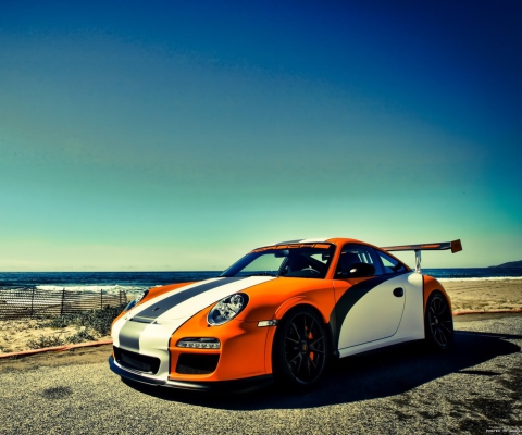 Fondo de pantalla Orange Porsche 997 480x400