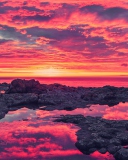 Das Breath Taking Sunset Coastline Wallpaper 128x160
