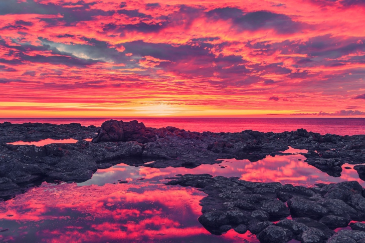 Breath Taking Sunset Coastline wallpaper