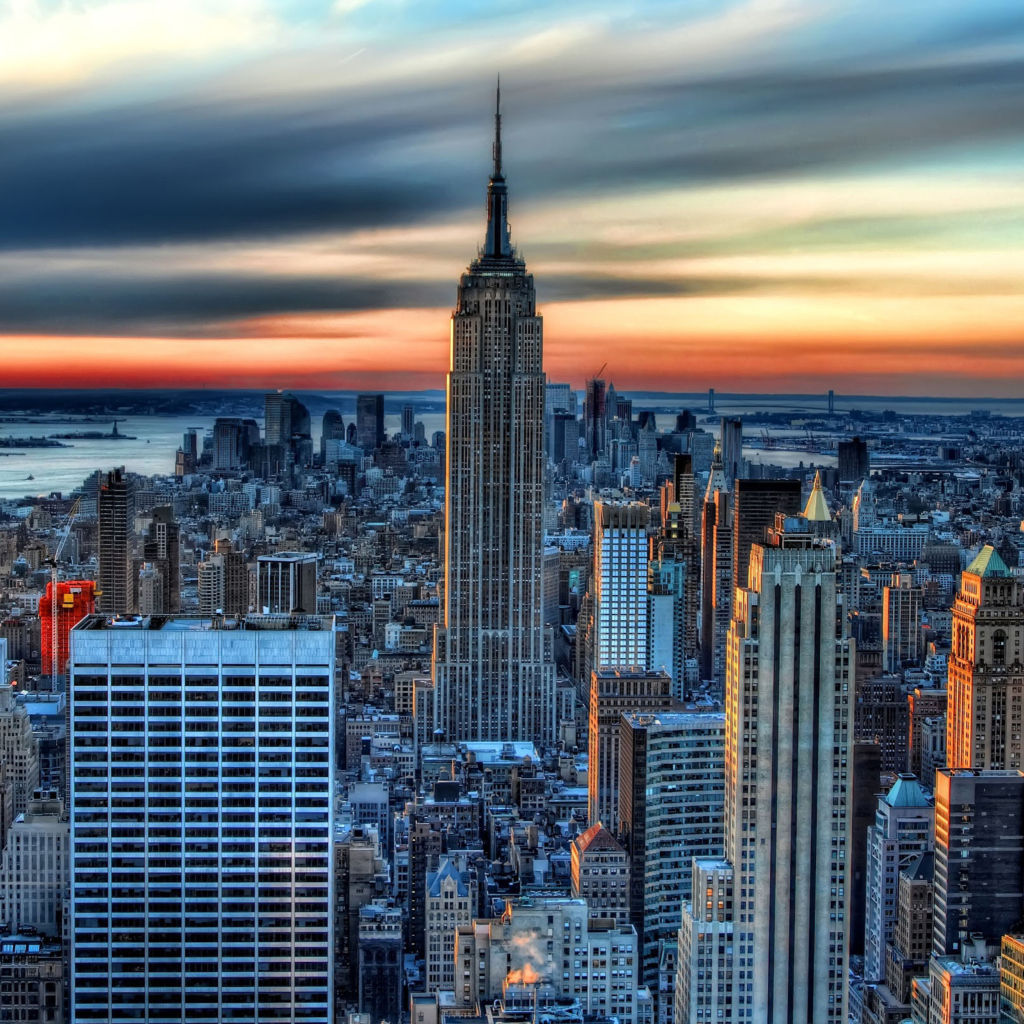 Das Sunset In New York City Wallpaper 1024x1024