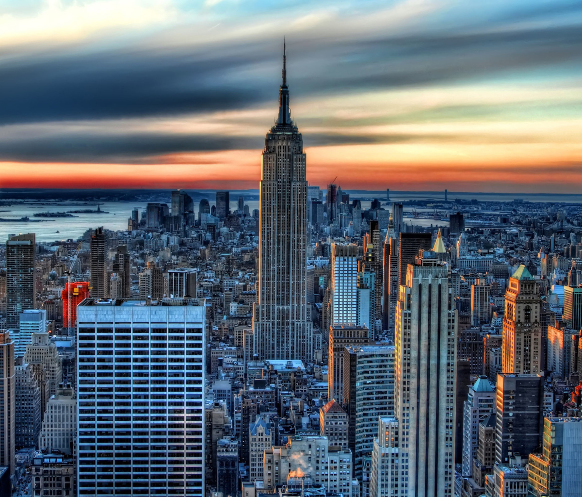 Das Sunset In New York City Wallpaper 1200x1024