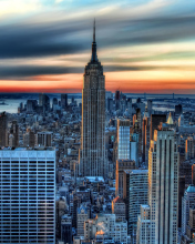 Das Sunset In New York City Wallpaper 176x220