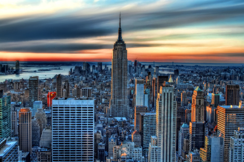 Fondo de pantalla Sunset In New York City 480x320