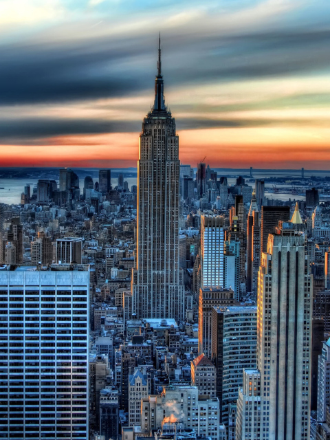 Das Sunset In New York City Wallpaper 480x640
