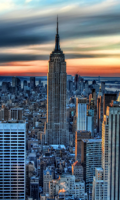 Fondo de pantalla Sunset In New York City 480x800