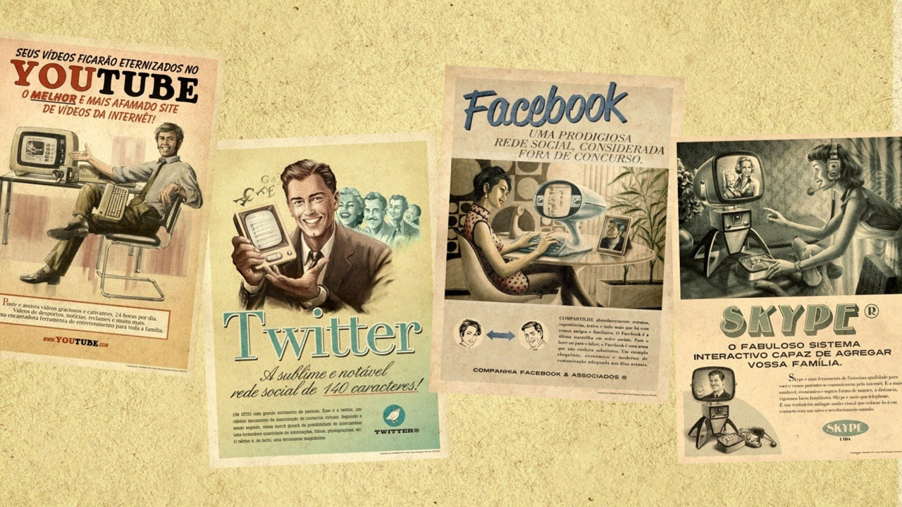 Обои Social Networks Advertising: Skype, Twitter, Youtube 1280x720