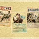 Sfondi Social Networks Advertising: Skype, Twitter, Youtube 128x128