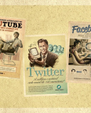 Social Networks Advertising: Skype, Twitter, Youtube wallpaper 128x160