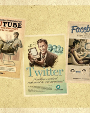 Social Networks Advertising: Skype, Twitter, Youtube wallpaper 176x220