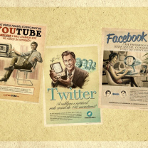 Fondo de pantalla Social Networks Advertising: Skype, Twitter, Youtube 208x208