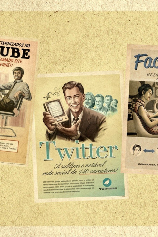 Das Social Networks Advertising: Skype, Twitter, Youtube Wallpaper 320x480
