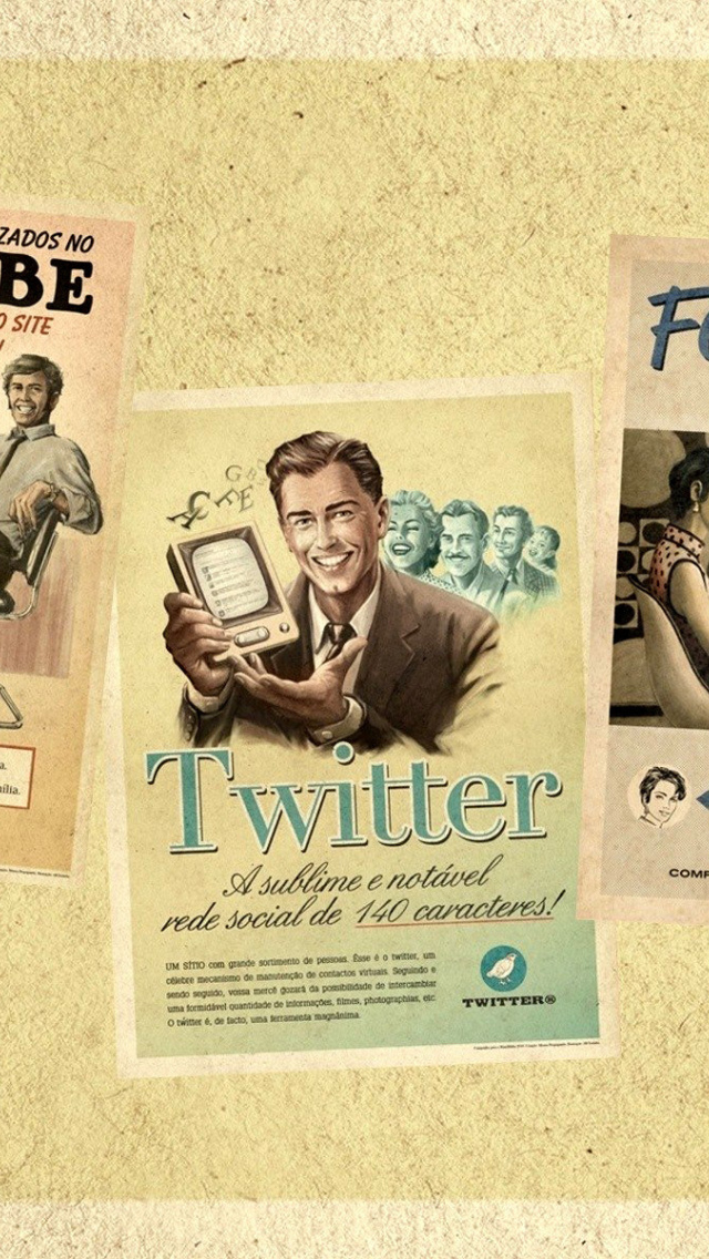 Sfondi Social Networks Advertising: Skype, Twitter, Youtube 640x1136