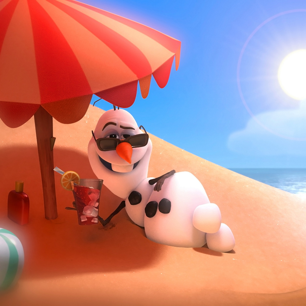 Обои Olaf from Frozen Cartoon 1024x1024