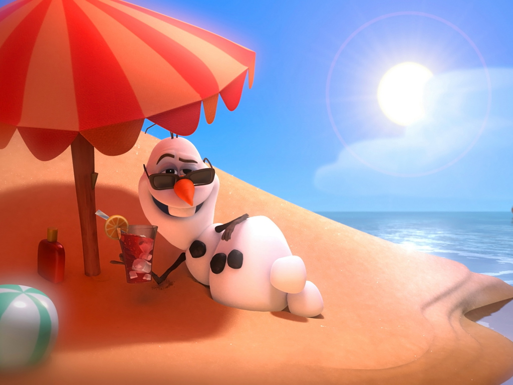 Olaf from Frozen Cartoon wallpaper 1024x768