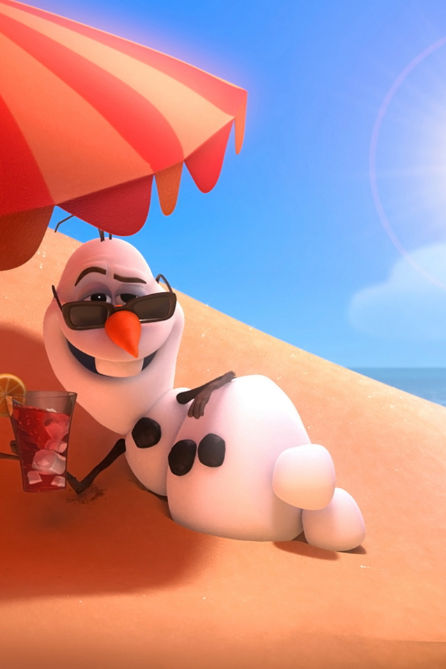 Sfondi Olaf from Frozen Cartoon 640x960