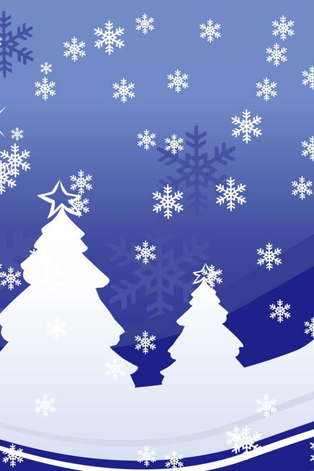 Das Christmas Trees Wallpaper 640x960