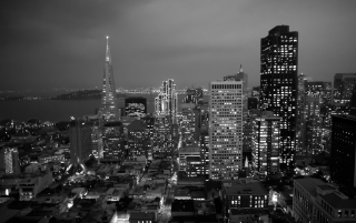 Black And White City Background for Android, iPhone and iPad