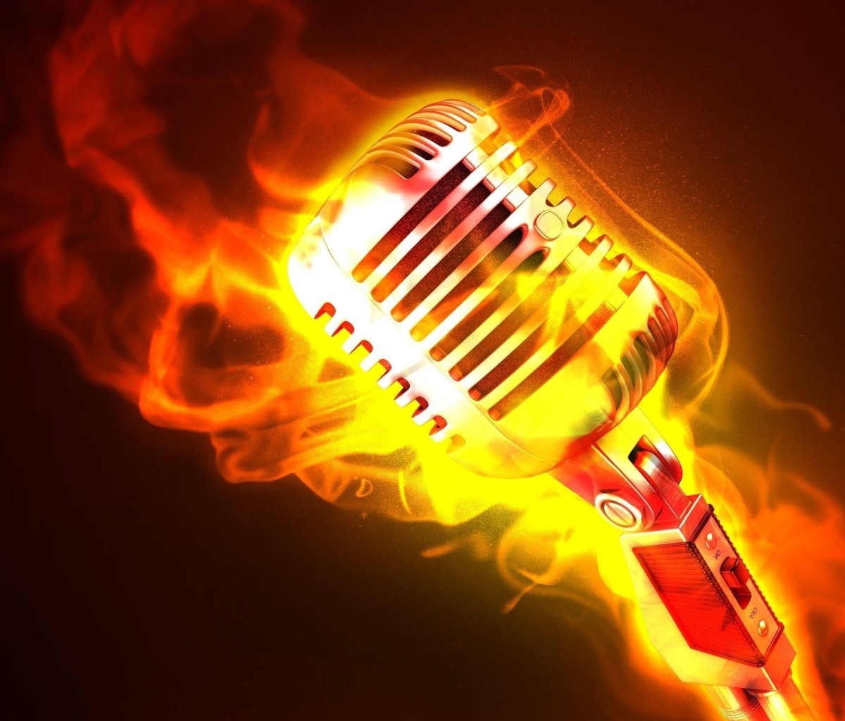 Das Microphone in Fire Wallpaper 1200x1024