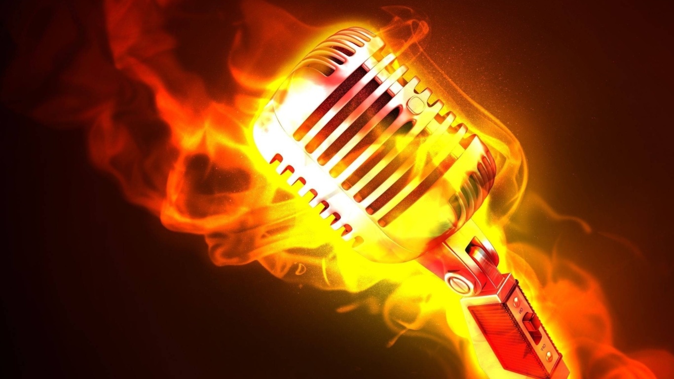 Sfondi Microphone in Fire 1366x768