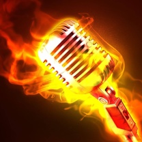Fondo de pantalla Microphone in Fire 208x208