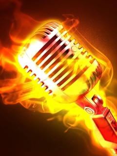 Das Microphone in Fire Wallpaper 240x320
