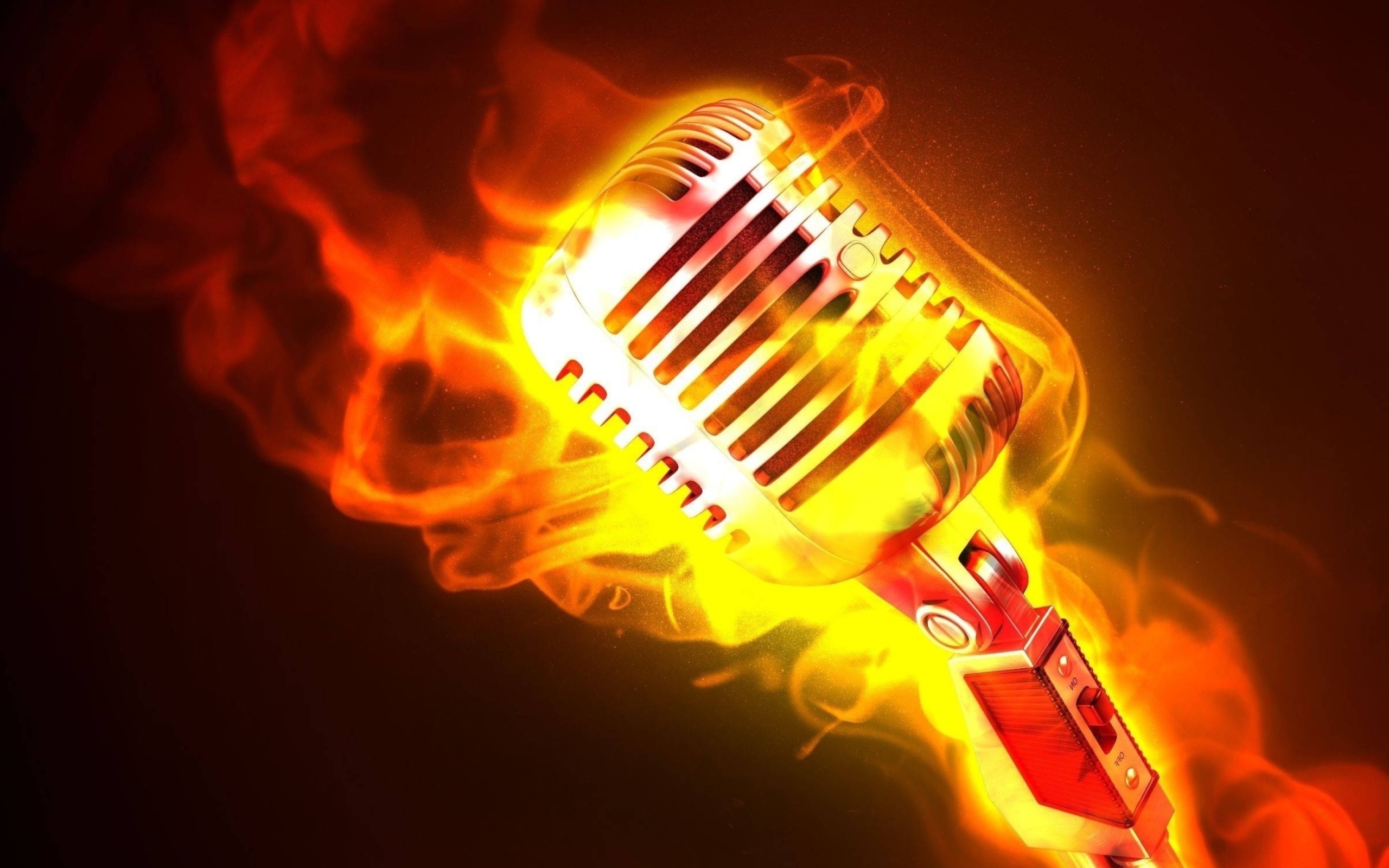 Das Microphone in Fire Wallpaper 2560x1600