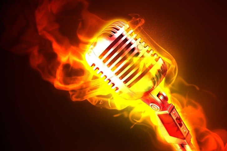 Das Microphone in Fire Wallpaper