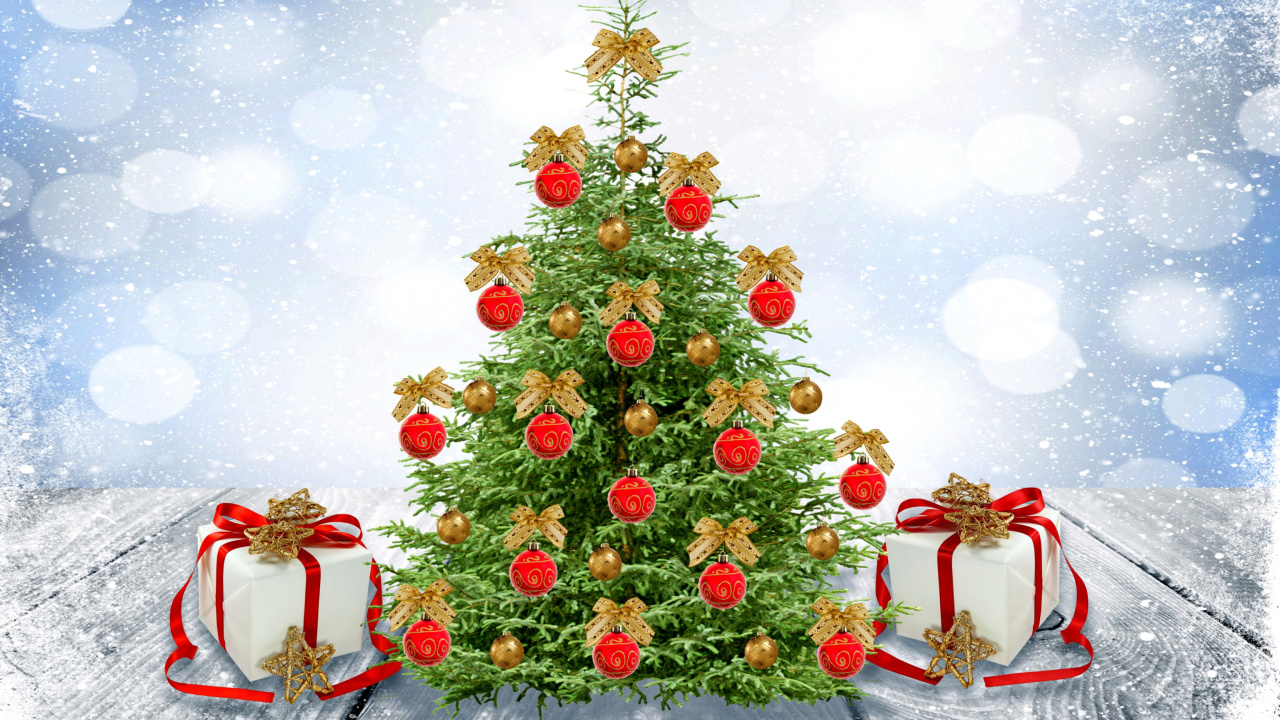 Screenshot №1 pro téma New Year Tree with Snow 1280x720