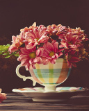 Chrysanthemums in ingenious vase wallpaper 128x160