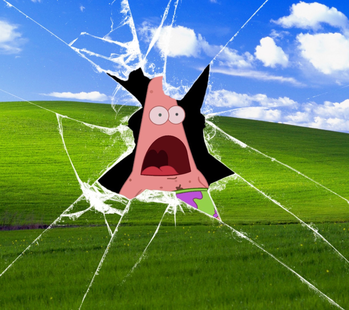 Patrick Breaking Windows wallpaper 1440x1280