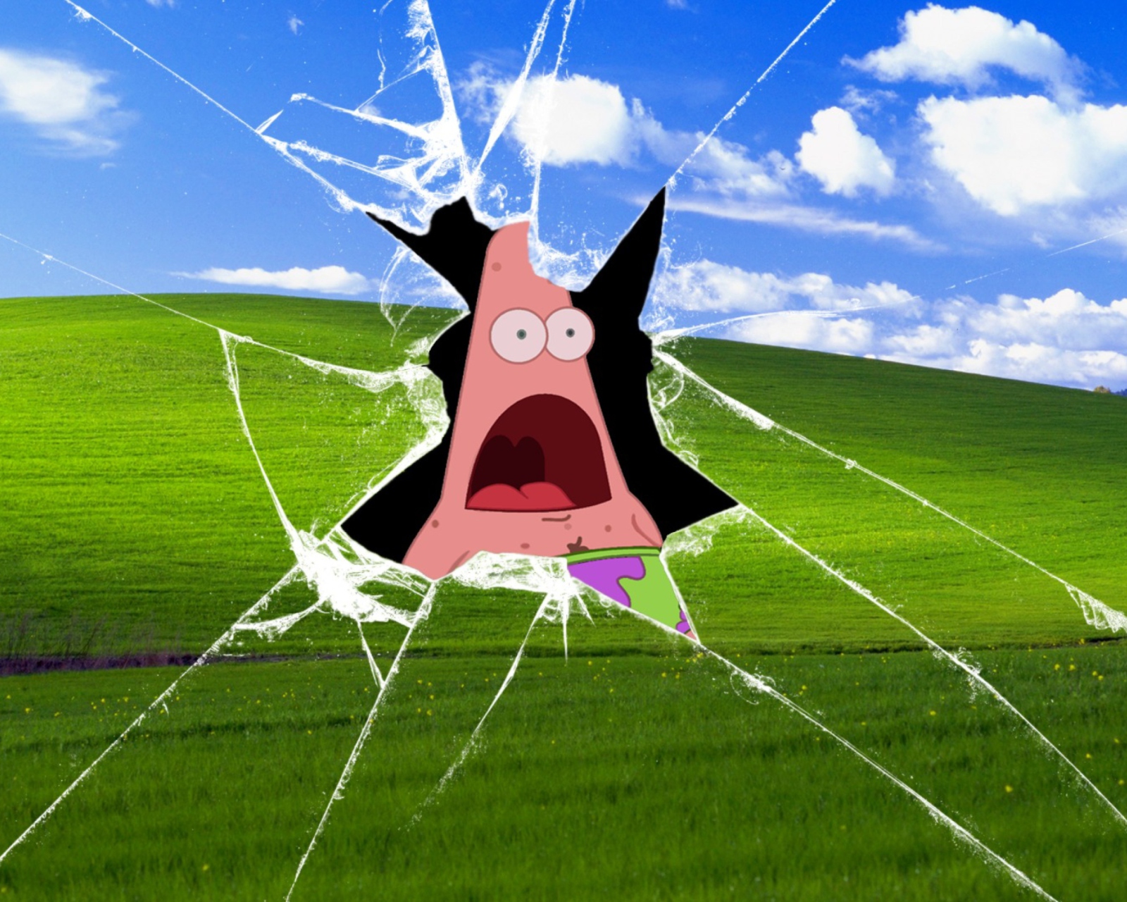 Patrick Breaking Windows wallpaper 1600x1280