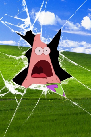 Patrick Breaking Windows wallpaper 320x480