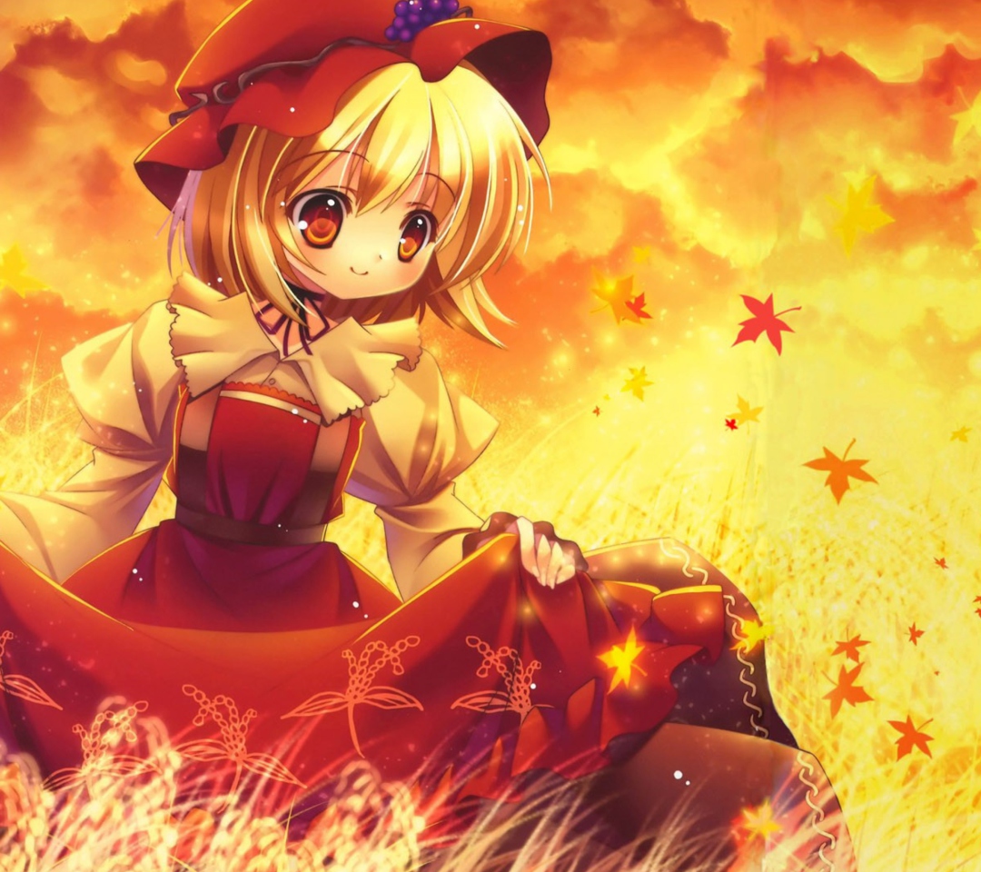 Обои Autumn Anime Girl 1080x960