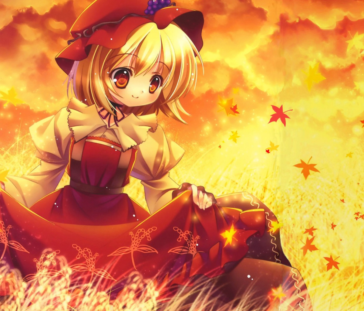 Fondo de pantalla Autumn Anime Girl 1200x1024