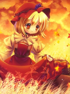 Das Autumn Anime Girl Wallpaper 240x320