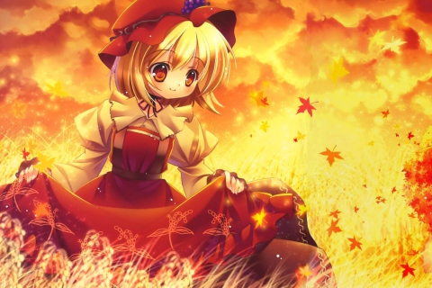 Обои Autumn Anime Girl 480x320